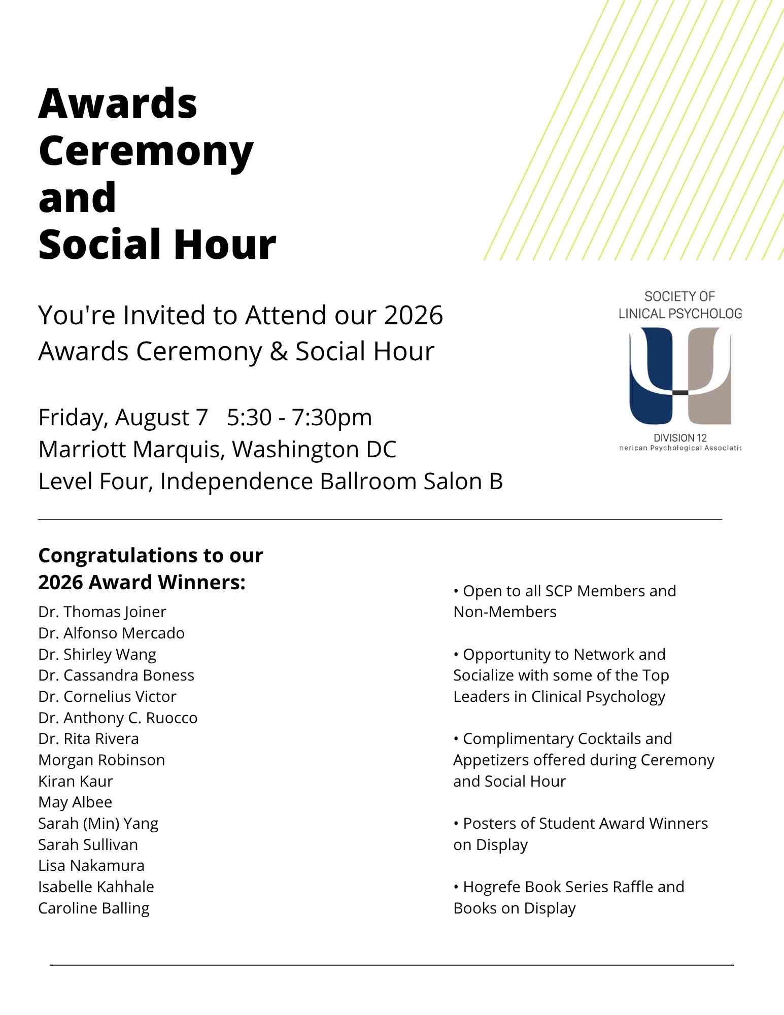 Awards Ceremony and Social Hour Ad