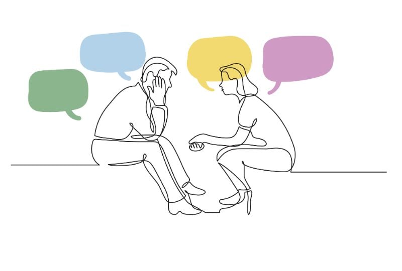 Man and Woman having a conversation Man and Woman having a conversation
